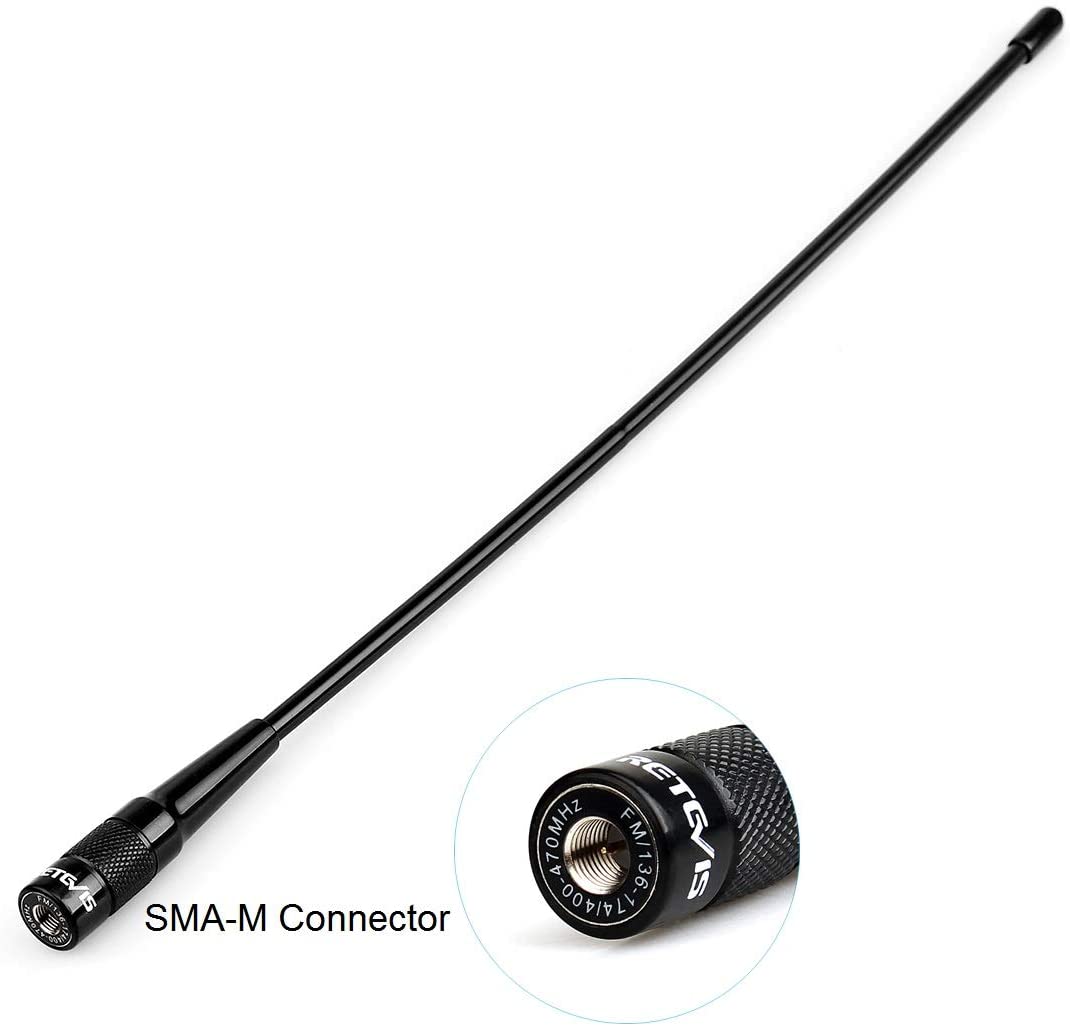 Retevis RHD-771 Two-Way Radio Antenna SMA-M Dual Band Antenna Elite Whip Antenna 144/430 MHz for TYT UV88 