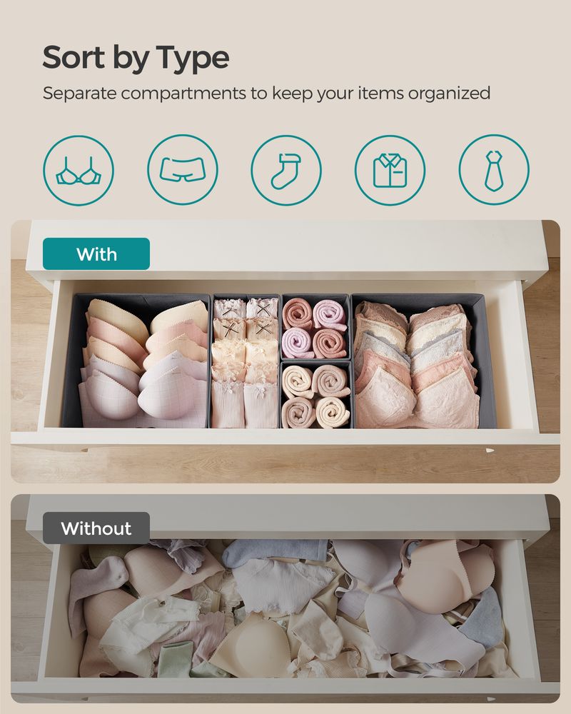 SONGMICS Dresser Drawer Organizers 