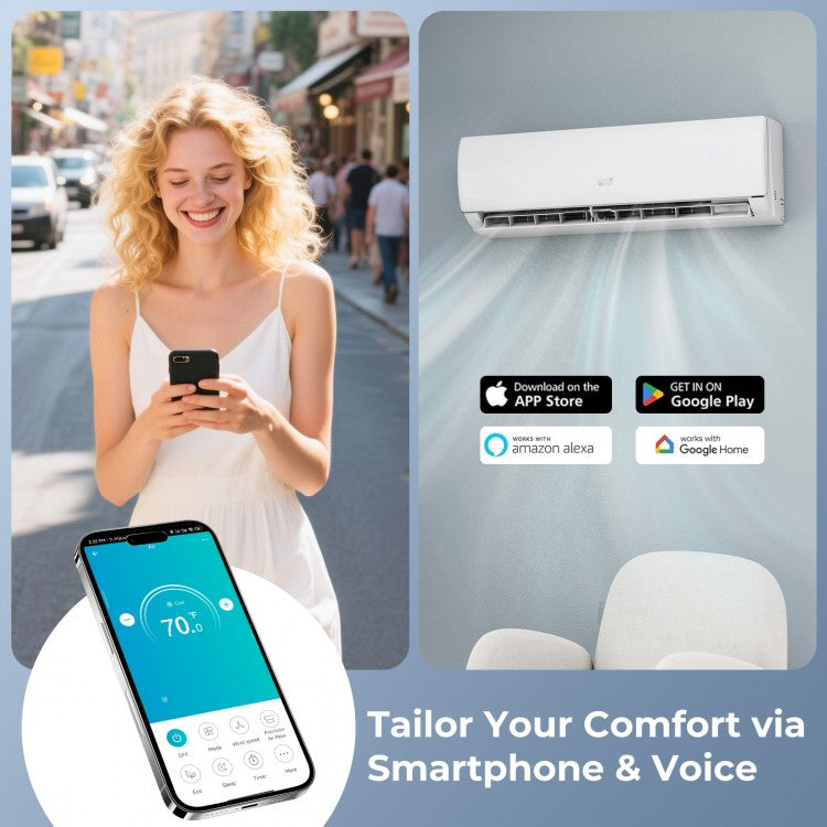Smart 23000 BTU 208/230V Mini Split AC/Heat Pump with Alexa & Google Assistant