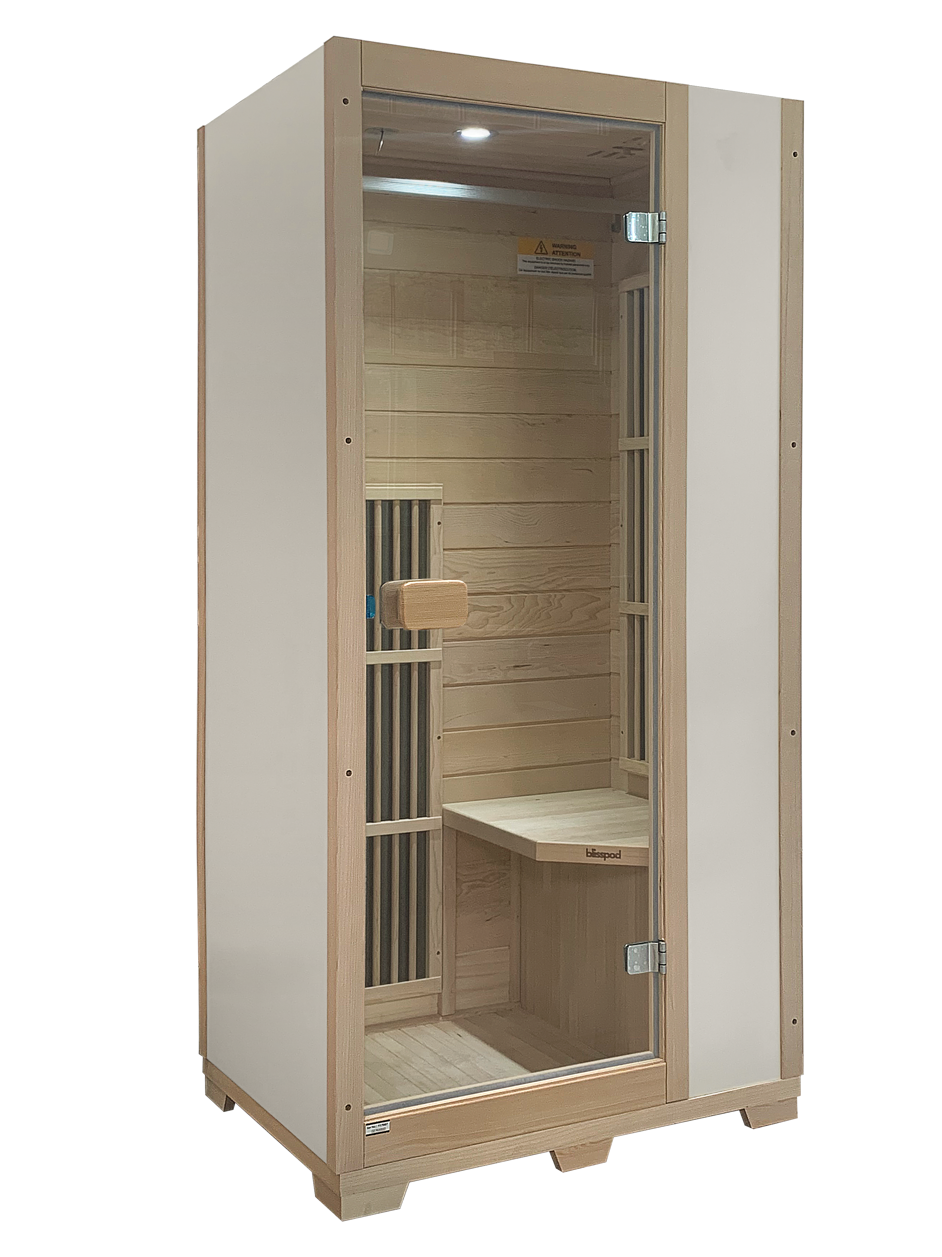 Blisspod | Vienna | Far Infrared Sauna | Canadian Hemlock Very Low EMF | 72.8"H x 35.4"W x 25.6"D | 1 Person 
