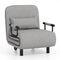 3-in-1 Convertible Sofa Bed with 5-Position Adjustable Backrest and Lumbar Pillow-Gray
