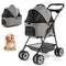 3 in 1 Pet Stroller with Removable Carrier up to 33 lbs-Gray