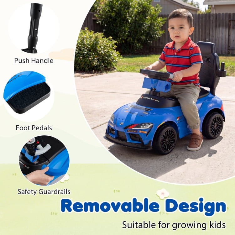 3-in-1 Toyota Licensed Foot-to-Floor Stroller Sliding Walking Toy-Blue