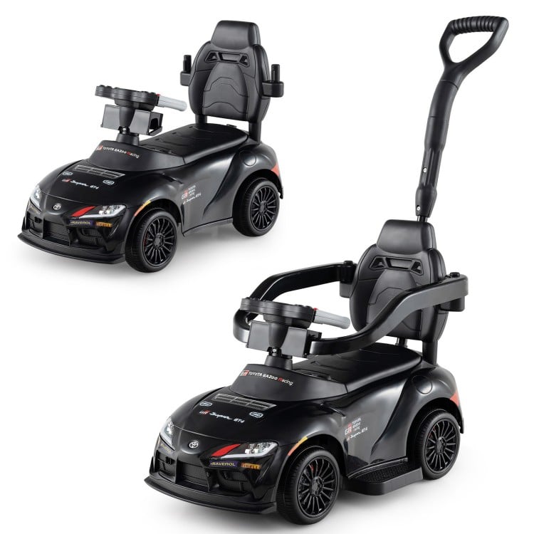 3-in-1 Toyota Licensed Foot-to-Floor Stroller Sliding Walking Toy-Black
