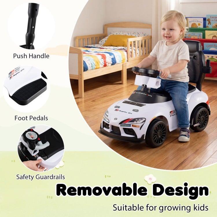 3-in-1 Toyota Licensed Foot-to-Floor Stroller Sliding Walking Toy-White