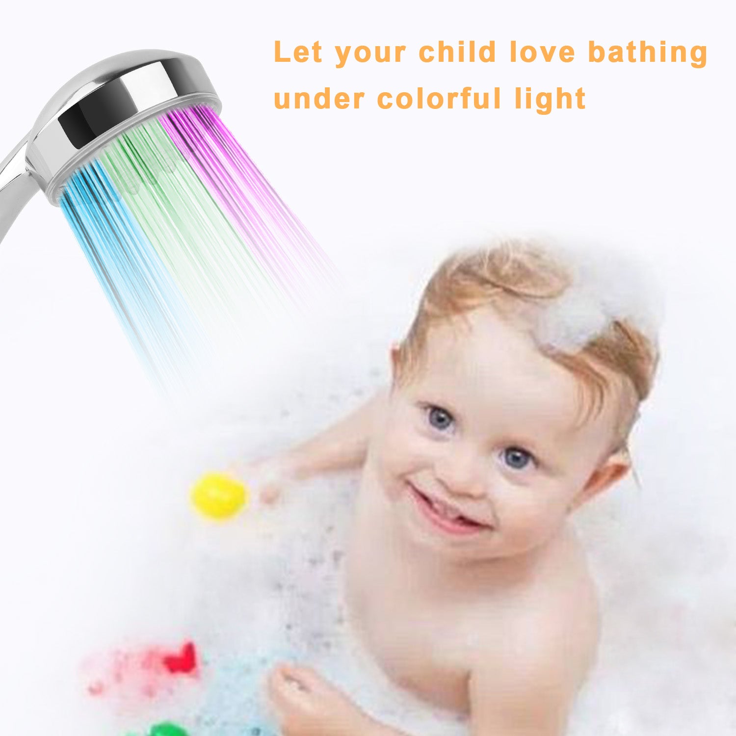 iMounTEK LED Shower Head Handheld Color-Changing Automatically Hydropower without Batteries