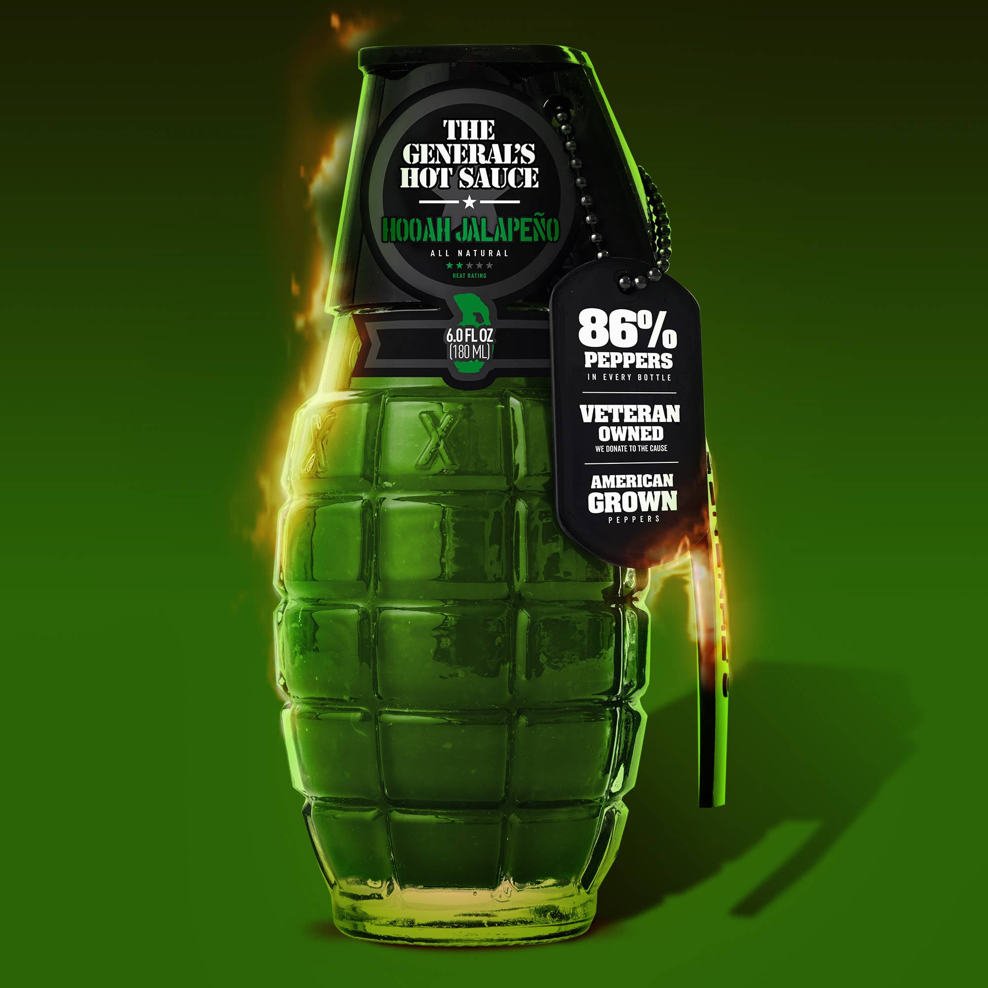HOOAH Jalapeño - The General's Hot Sauce 