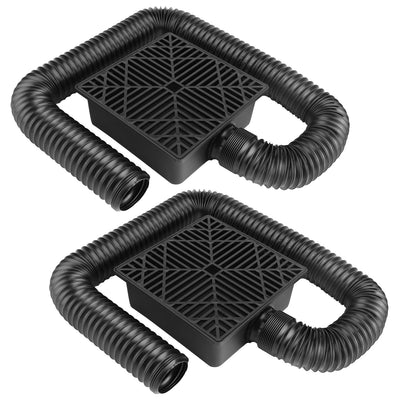 2Pcs Gutter Downspout Extension Low Profile No Deep Digging Catch Basin Downspout Extender with 4.9FT Flexible Extendable Hose For House Foundation Pr 