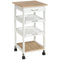 HOMCOM Culinary Caddy: 4-Tier Serving Trolley Kitchen Cart with Drawer, Pull Out Trays, Rolling Wheels for Dining Room, White Finish
