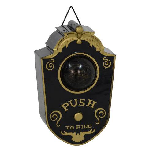 HOMCOM 7.1 Halloween Decoration, Animatronic Doorbell With Simulation Light-up Eyeball, Sound And Motion Activated Animated Prop W  Piercing Doorbell Sound 
