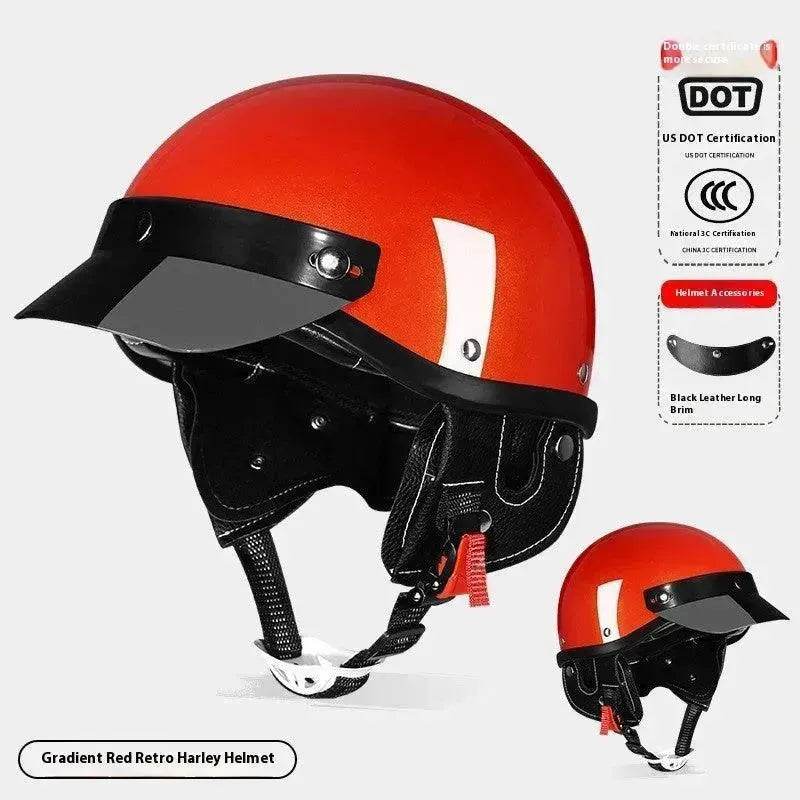 3C Certified Electric Sports Motorcycle Bike Retro Helmet Men And Women 