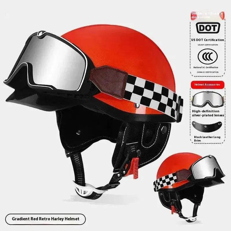 3C Certified Electric Sports Motorcycle Bike Retro Helmet Men And Women 