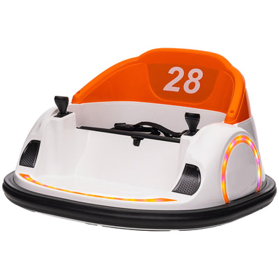Qaba 12V Bumper Car for Toddlers, Ride On Car with 360 Degree Remote Control, Lights Music Horn, for 1.5-5 Years, Orange 
