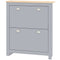 HOMCOM Entryway Shoe Cabinet with 2 Flip Drawers and Adjustable Shelves, 12 Pair Shoe Storage Organizer for Hallway, Grey