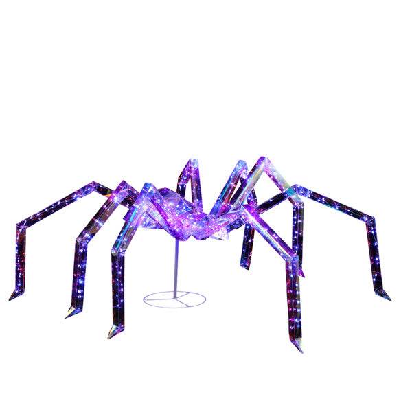 3ft Prism Spider, Illusion, 340 Purple Copper Wire Light, 4.5V 3.6W Halloween Standing Decoration US Specification 
