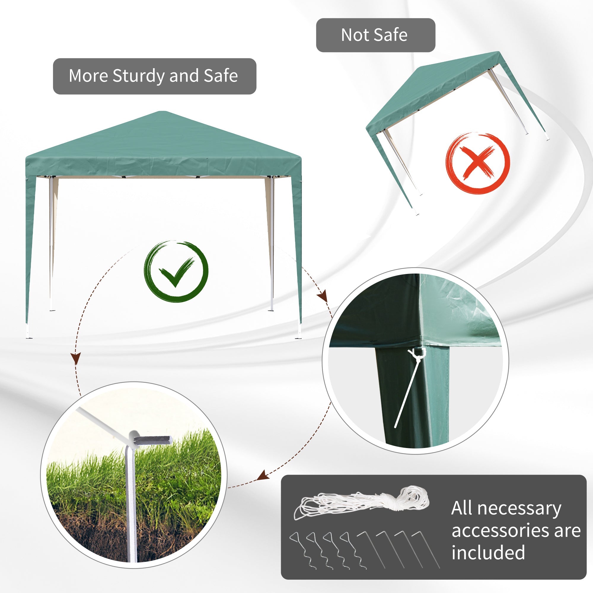 Outsunny 10x10ft Folding Pop Up Tent Outdoor Gazebo Canopy w/ Carrying Bag  Green 