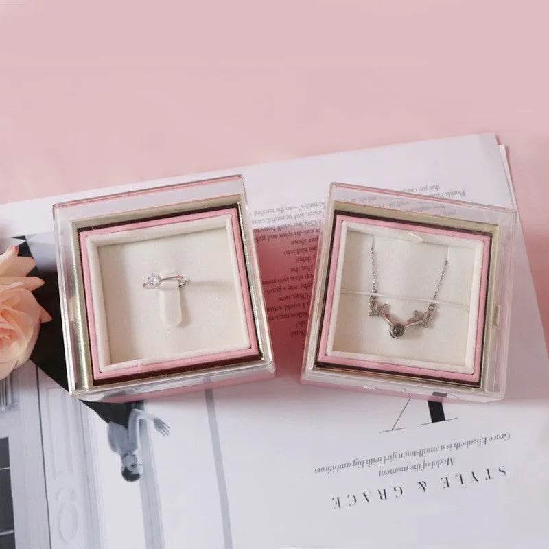 Acrylic Ring Box Valentine's Day Proposal Confession 