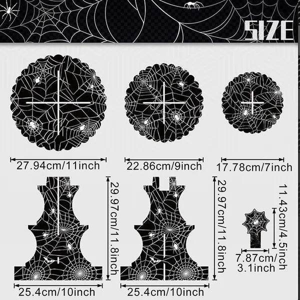 3 Tier Halloween Cupcake Stand Black Spider Web Cardboard Cupcake Stand Spider Bat Cupcake Toppers Halloween Cupcake Holder Tower For Halloween Birthday Party Supplies 