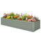8 x 2.6 x 1.5ft Galvanized Raised Garden Bed, Reinforced Outdoor Planter Box with Open Bottom, Light Grey