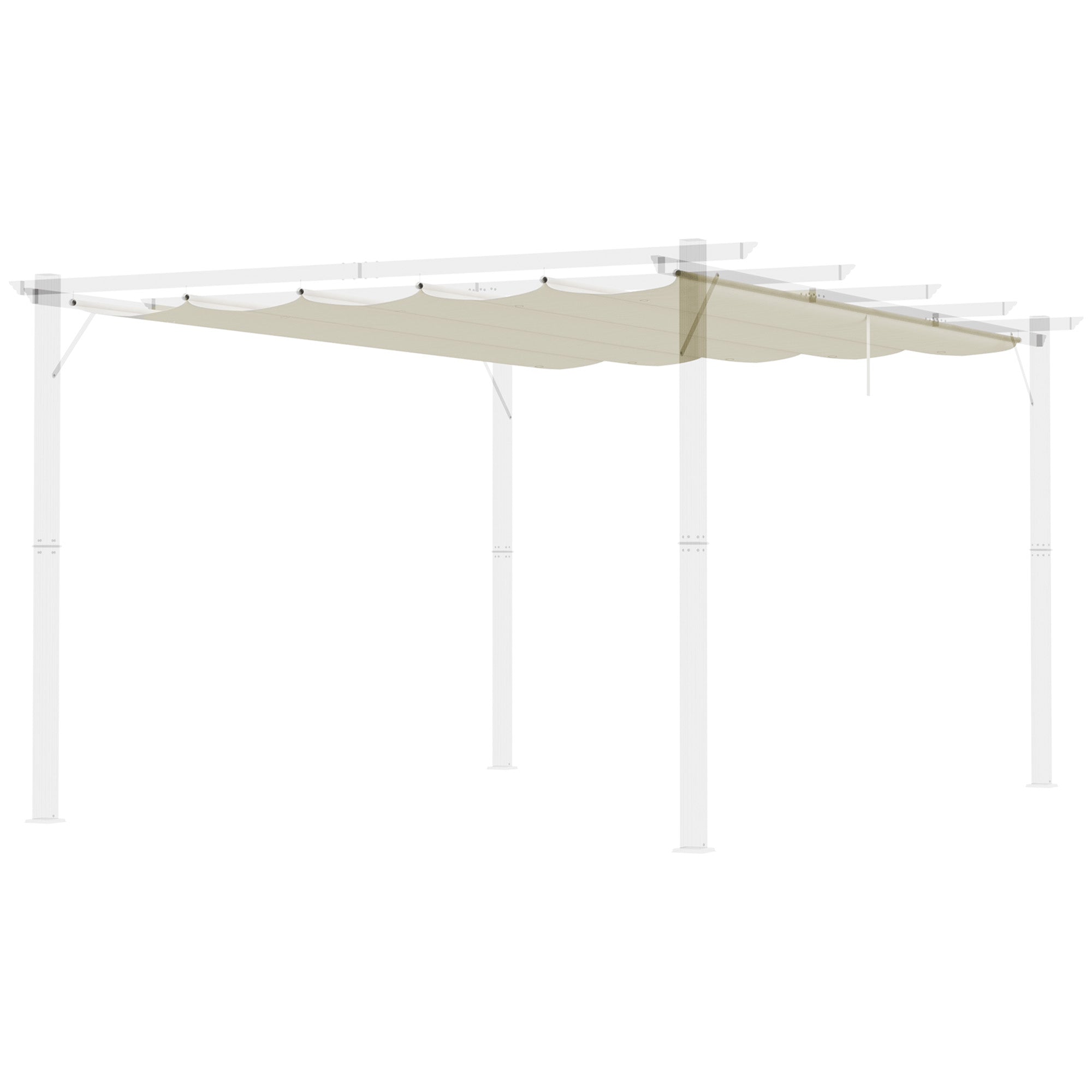 Outsunny Retractable Pergola Canopy Cover Replacement for 13.1' x 9.8' Pergola, Cream White 