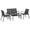 Outsunny 4-Piece Patio Furniture Set Garden Conversation Set with Loveseat, Single Chairs and Coffee Table