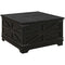 Farmhouse Coffee Table, Square Center Table with Flip-top Lids, Hidden Storage Compartment, Black