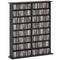 8-Tier DVD Shelf with 12 Adjustable Shelves, Double CD Shelf, Holds 720 CDs, 396 DVDs or 396 Blu-rays, Black