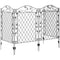 Outsunny Metal Garden Fence Panels 4 Pack Wavey Vines Design Animal Barrier Patio Yard Border Edging