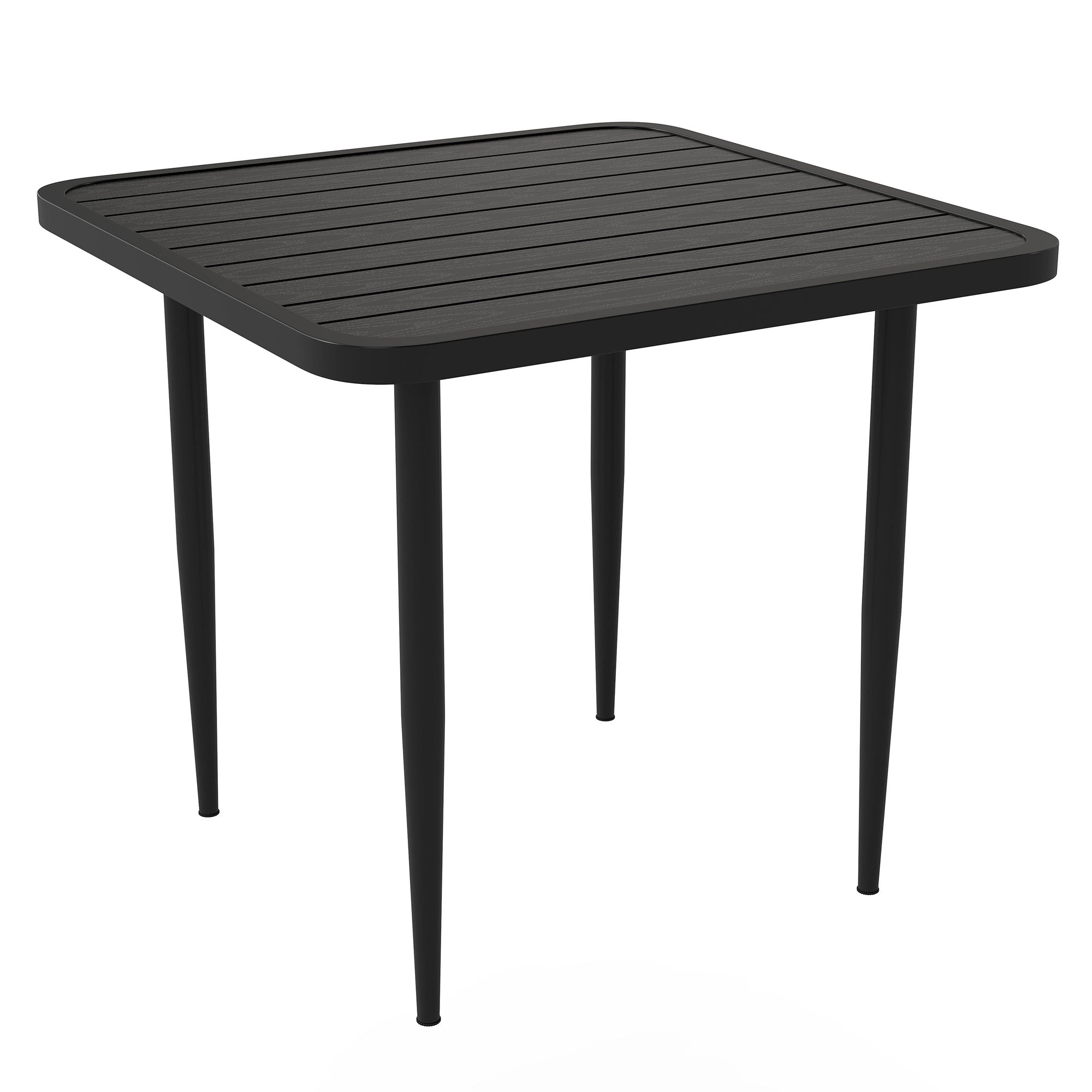 Outsunny 31.5" Patio Dining Table for 4, Metal Square Outdoor Table for Garden, Lawn, Backyard, Black 