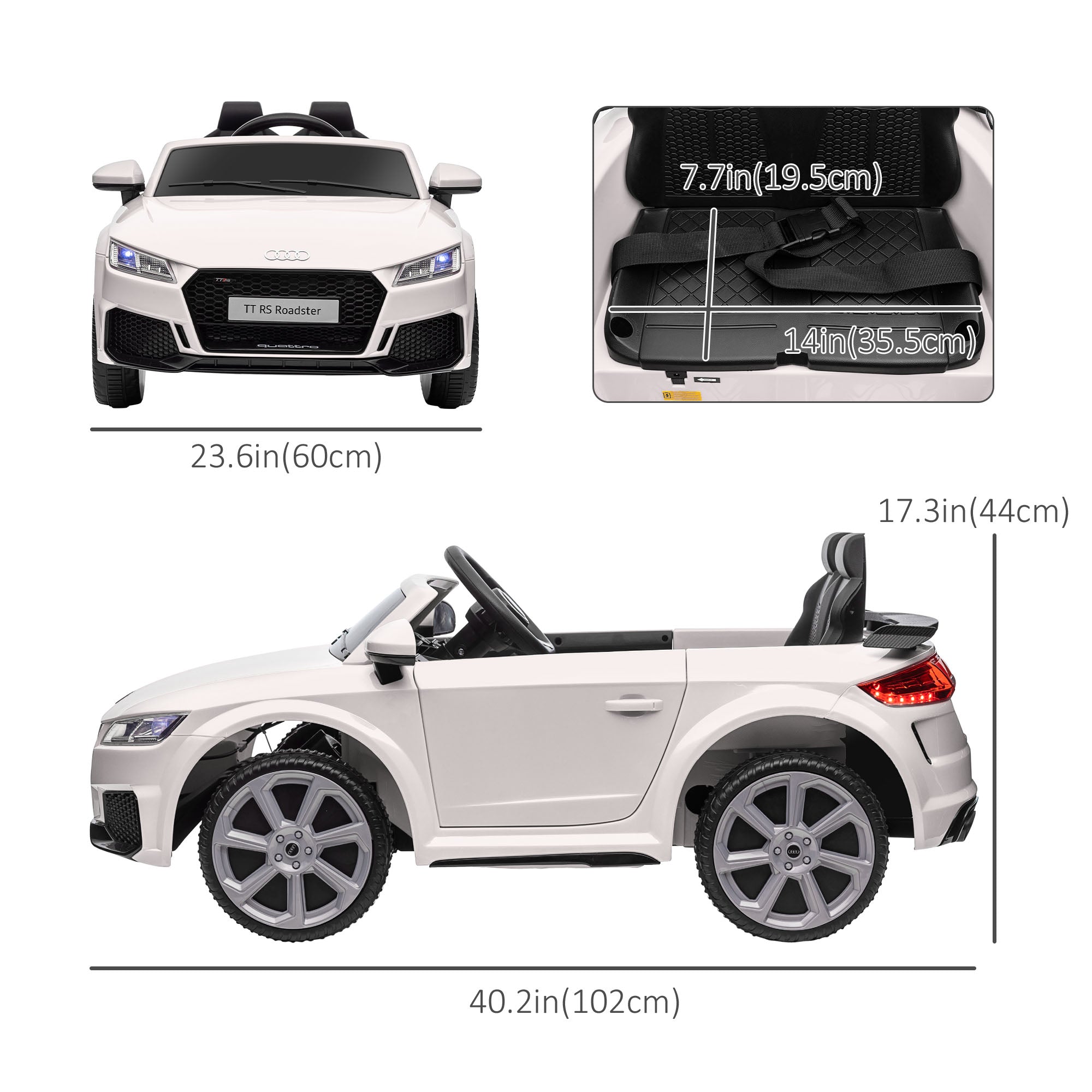 Aosom Licensed Ride-On Car: 6V Electric, Kids, Remote Control, Battery Powered, White 