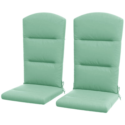 Outsunny Patio Chair Cushions for Adirondack Chair Replacement Cushions with Back and Ties, Set of 2, Green 