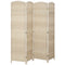 6 Ft Tall Folding Room Divider, 4 Panel Portable Privacy Screen, Hand-Woven Partition Wall Divider, Light Oak