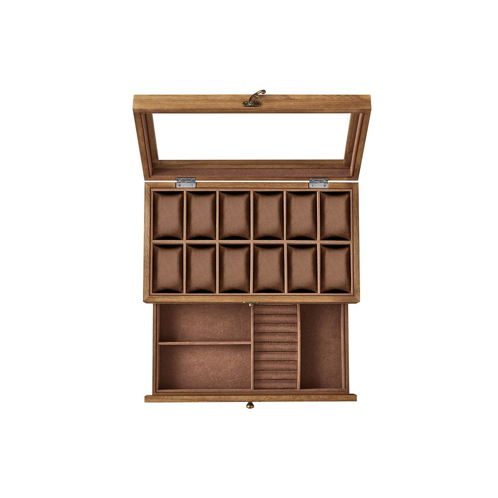 SONGMICS 8 & 12-Slot Watch Box with Large Glass Lid 