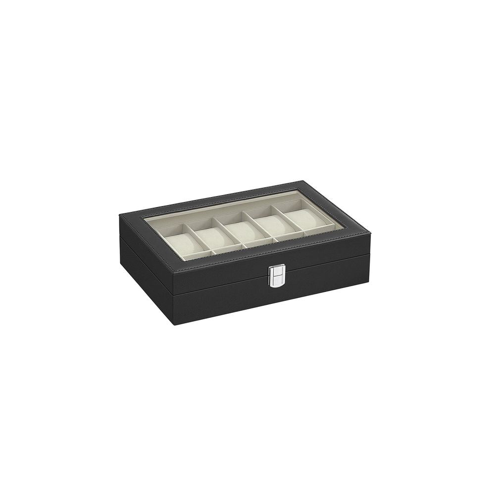 SONGMICS 6 & 12-Slot Watch Box with Large Glass Lid 