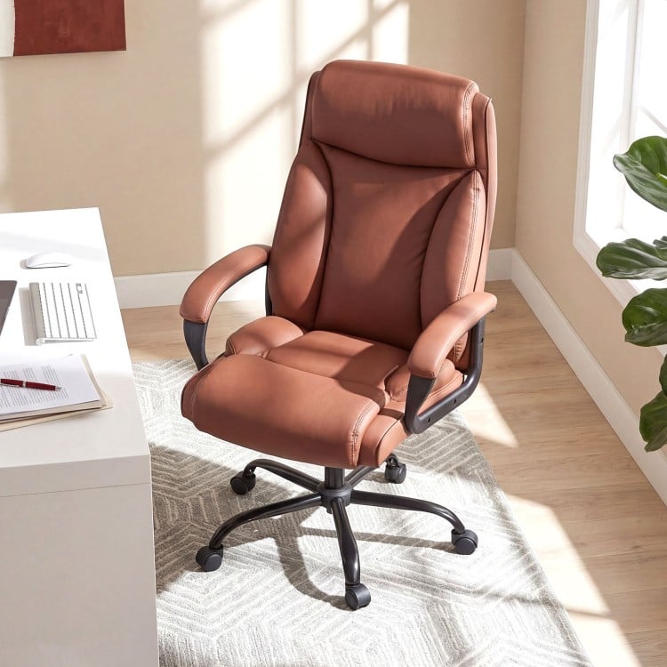 400LBS Big and Tall Chair High Back Executive Chair Ergonomic Leather Computer Chair