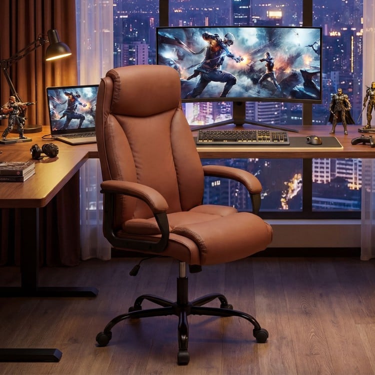 400LBS Big and Tall Chair High Back Executive Chair Ergonomic Leather Computer Chair