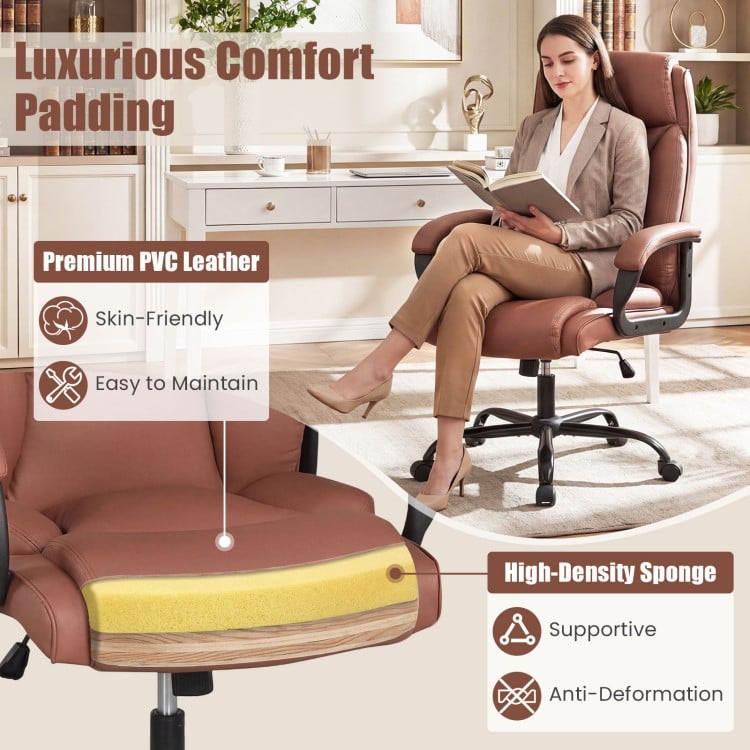 400LBS Big and Tall Chair High Back Executive Chair Ergonomic Leather Computer Chair