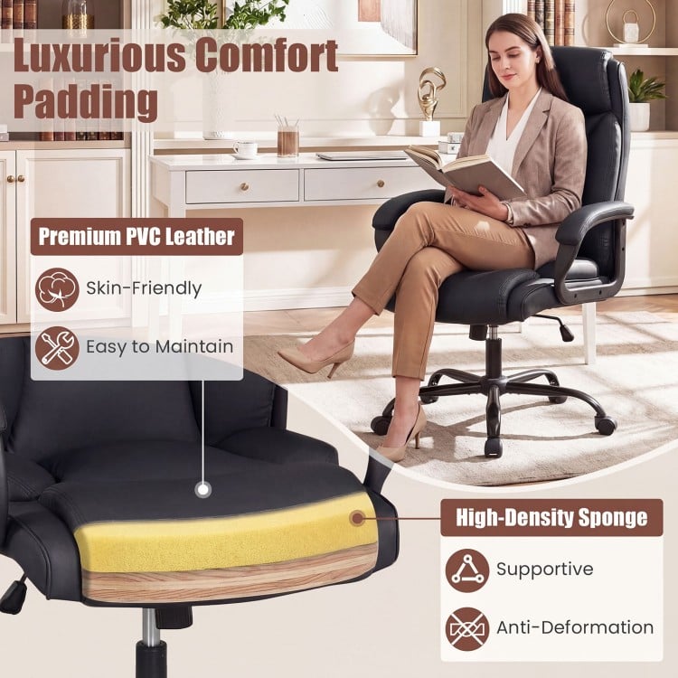 400LBS Big and Tall Chair High Back Executive Chair Ergonomic Leather Computer Chair