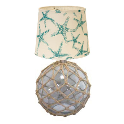 20" CLEAR Standard Table Lamp With Ivory Shade 