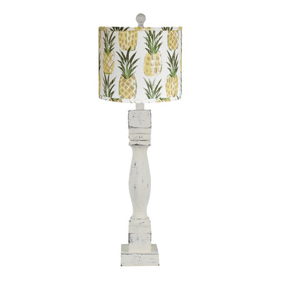 30" White Standard Table Lamp With Multi Shade 