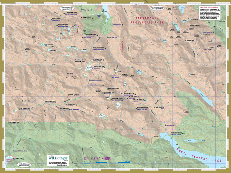 402 South Strathcona Provincial Park Topographic Trail Map 