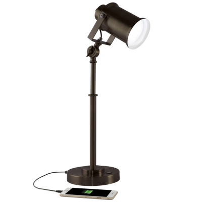 Vintage Style Industrial Bronze LED Adjustable Desk Lamp 