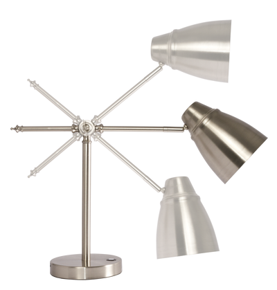 Brushed Silver LED Adjustable Desk Lamp 