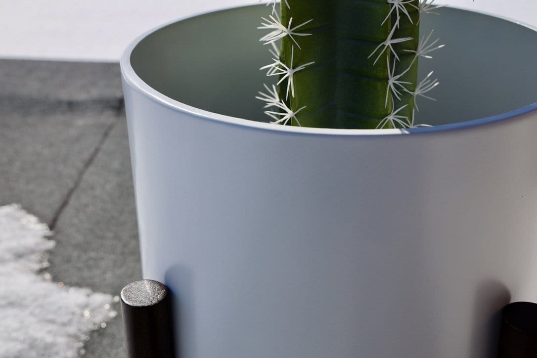 Rica - Mid-Century Modern Plant Stand With White Planter (Multiple Sizes) 