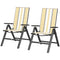 Outdoor Wicker Chairs Set of 2 with 5-Position Adjustable Backrest, Armrest, Steel Frame, Orange