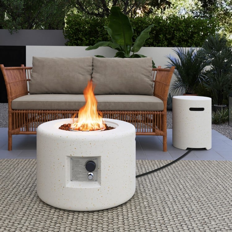 40,000 BTU Fire Pit Table Set with Hideaway Tank Holder