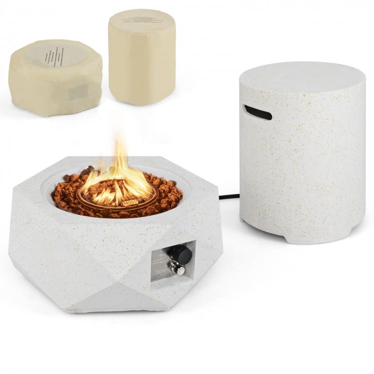 40,000 BTU Fire Pit Table Set with Stainless Steel Burner