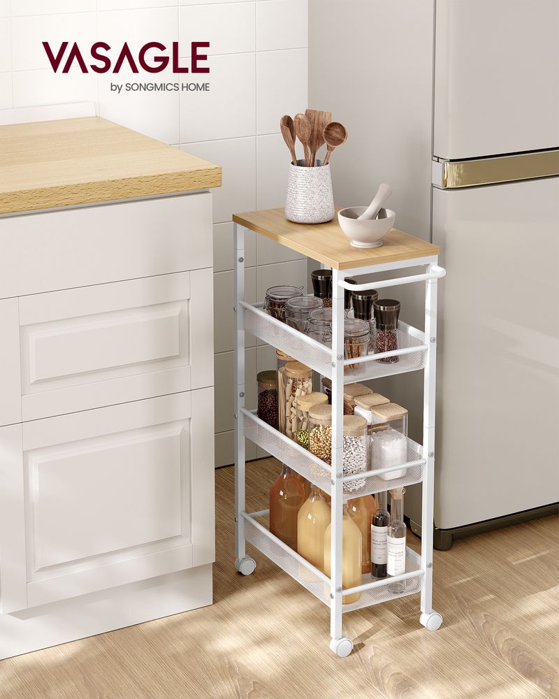 VASAGLE Slim Rolling Storage Cart 