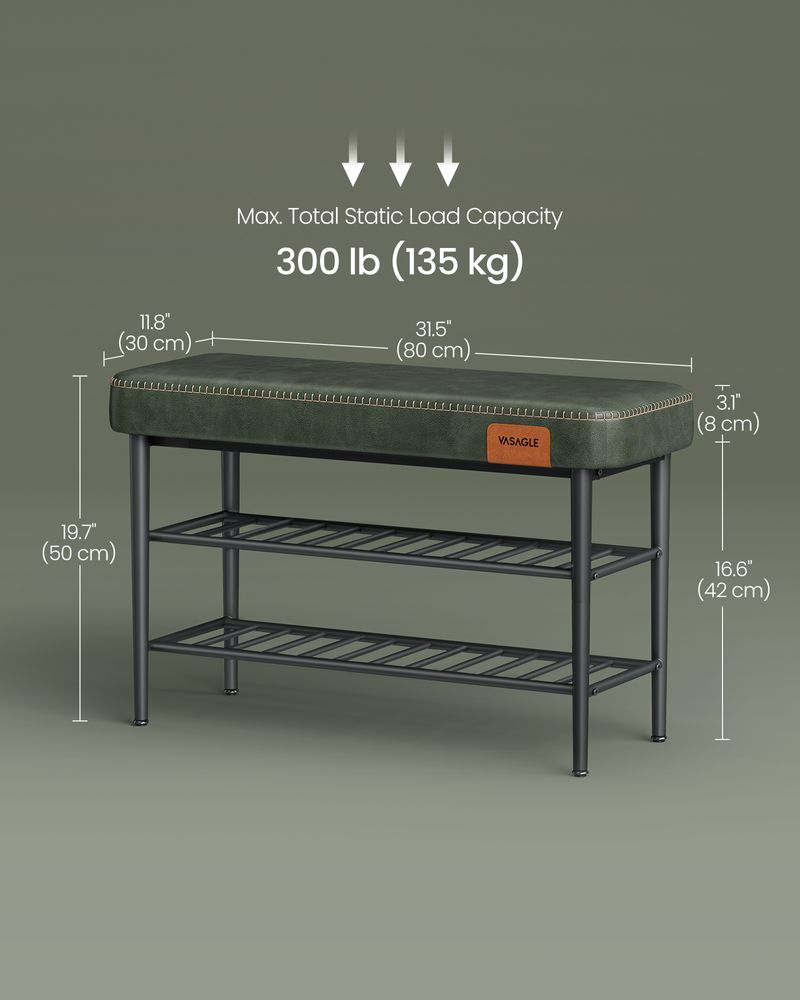 VASAGLE EKHO Collection - Shoe Bench with Metal Shelves 
