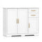 40 Inch Modern Kitchen Sideboard Buffet Cabinet with 2 Drawers and Adjustable Shelf-White